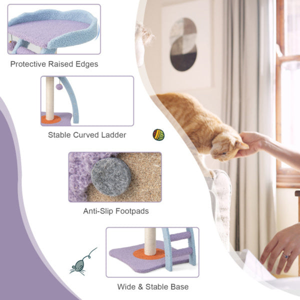 2-layer Cat Tree, Cat Climbing Frame, Plush Cat Tower And Ladder Shape, Shipped By Amazon Shipping, Prohibited For Sale By WALMART