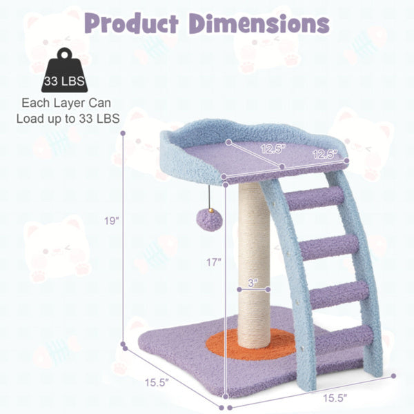 2-layer Cat Tree, Cat Climbing Frame, Plush Cat Tower And Ladder Shape, Shipped By Amazon Shipping, Prohibited For Sale By WALMART