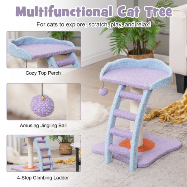 2-layer Cat Tree, Cat Climbing Frame, Plush Cat Tower And Ladder Shape, Shipped By Amazon Shipping, Prohibited For Sale By WALMART