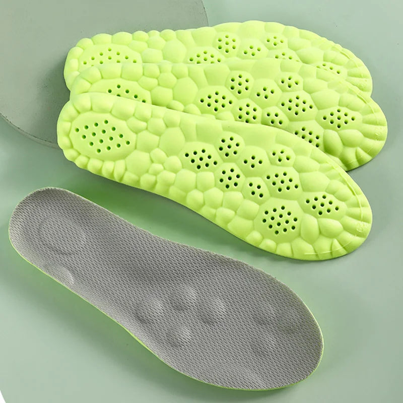 Soft Massage Sports Insoles Shoe Pad Unisex Running Shock Absorption Breathable High Elastic Insole PU Sole Arch Support Cushion