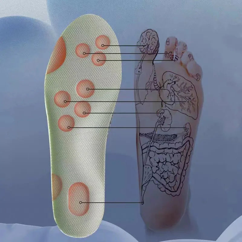 Soft Massage Sports Insoles Shoe Pad Unisex Running Shock Absorption Breathable High Elastic Insole PU Sole Arch Support Cushion