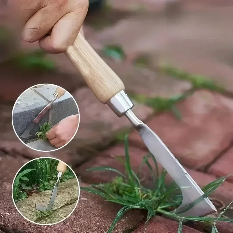 Weeding Artifact Uprooting Weeding Tool Stainless Steel Multi-Functional Garden Cleaning Shovel Hand Weeder Tool with Gloves
