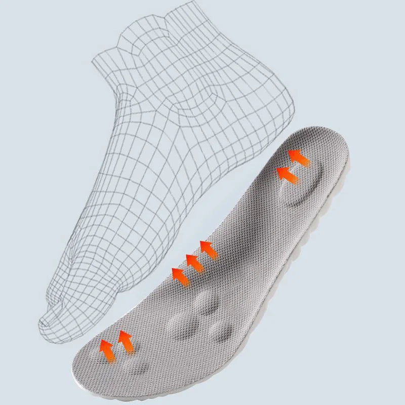 Soft Massage Sports Insoles Shoe Pad Unisex Running Shock Absorption Breathable High Elastic Insole PU Sole Arch Support Cushion