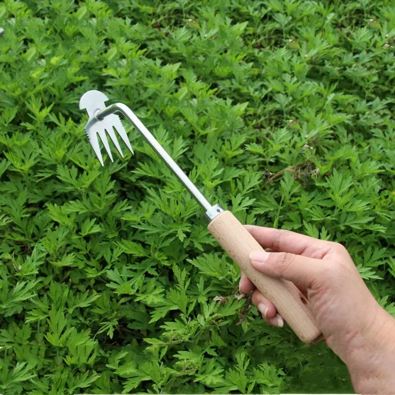 Weeding Artifact Uprooting Weeding Tool Stainless Steel Multi-Functional Garden Cleaning Shovel Hand Weeder Tool with Gloves