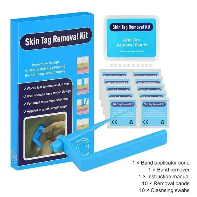 Skin Tag Removal Kit Skin Mole Wart Remover Micro Band Skin Tag Removal Kit Tag Treatment Tools Set with Cleansing Swabs Facial