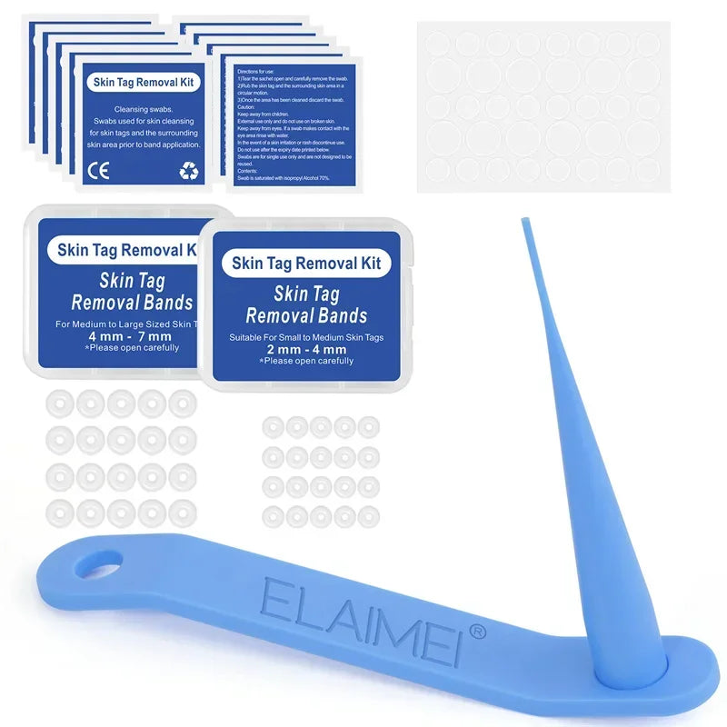 Skin Tag Removal Kit Skin Mole Wart Remover Micro Band Skin Tag Removal Kit Tag Treatment Tools Set with Cleansing Swabs Facial