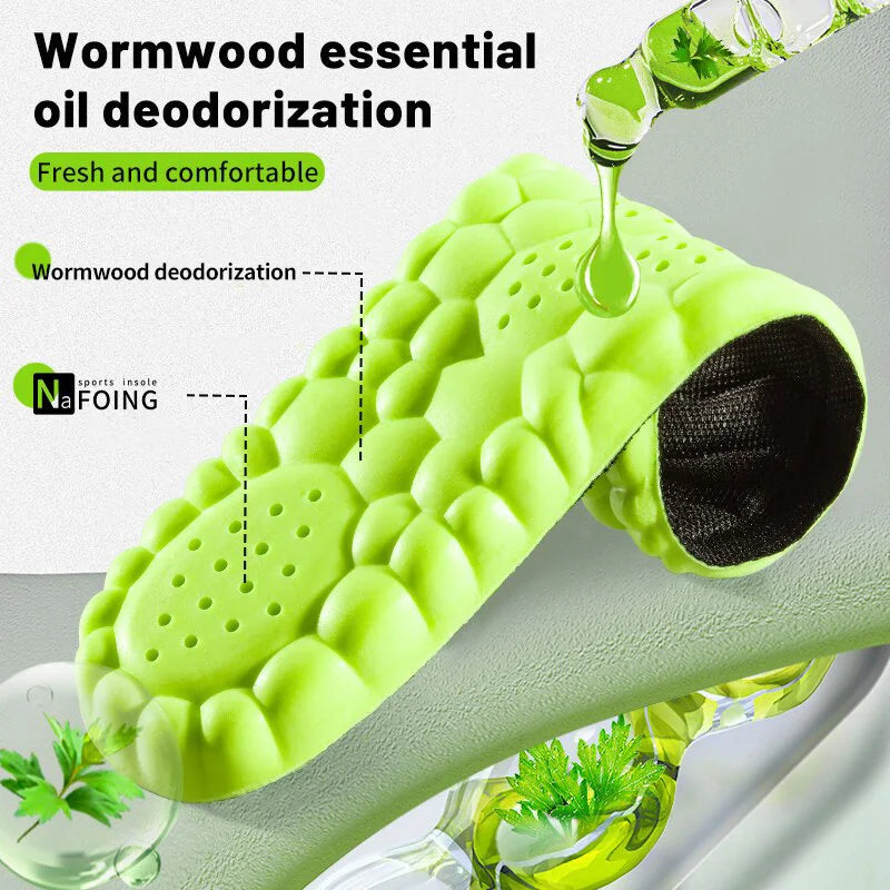 Soft Massage Sports Insoles Shoe Pad Unisex Running Shock Absorption Breathable High Elastic Insole PU Sole Arch Support Cushion