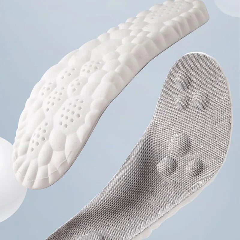 Soft Massage Sports Insoles Shoe Pad Unisex Running Shock Absorption Breathable High Elastic Insole PU Sole Arch Support Cushion