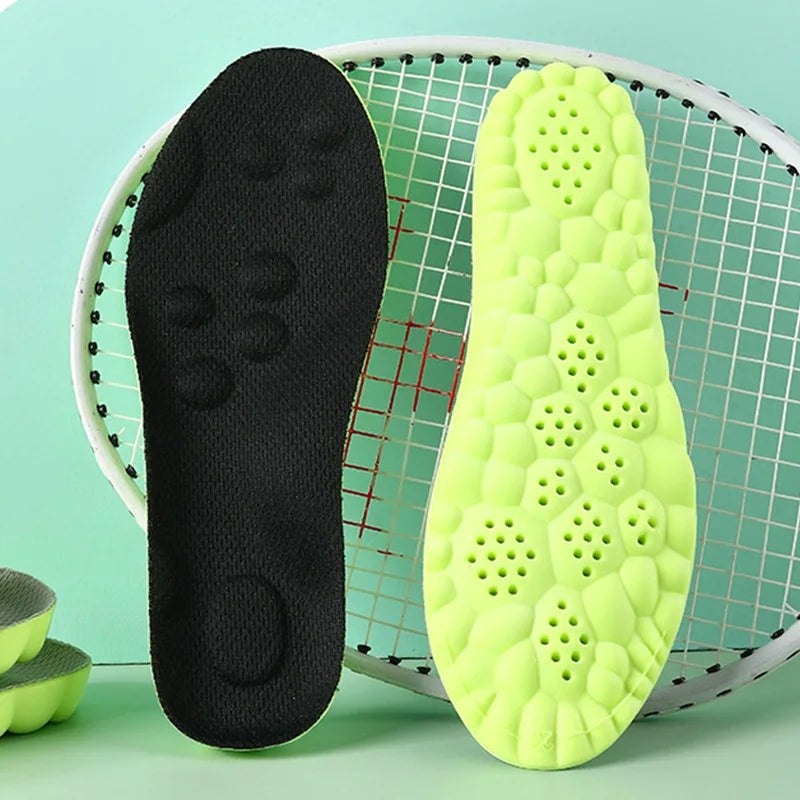 Soft Massage Sports Insoles Shoe Pad Unisex Running Shock Absorption Breathable High Elastic Insole PU Sole Arch Support Cushion