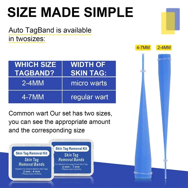 Skin Tag Removal Kit Skin Mole Wart Remover Micro Band Skin Tag Removal Kit Tag Treatment Tools Set with Cleansing Swabs Facial
