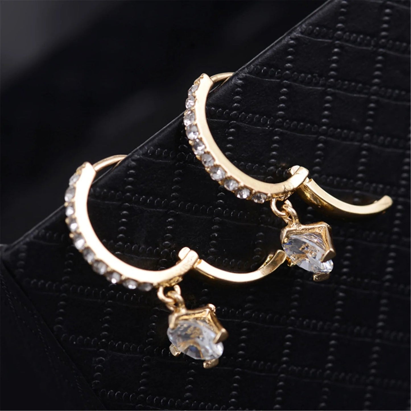 Day Gift Luxury Full Diamond Earrings Korean Style Jewelry Valentine'