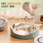 Mewoo Washable Pet Bed For Cats & Small Dogs - 23x23x7 Inch Round Orthopedic Bed With Non-Slip Bottom, Plush Indoor Cat Bed For Kittens & Puppies, Sage Green