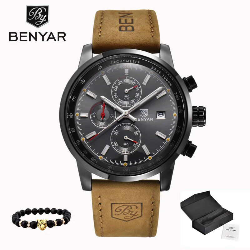 Sports Watch Waterproof Casual Fashion Quartz Watch Business Watch Luminous Calendar Men'