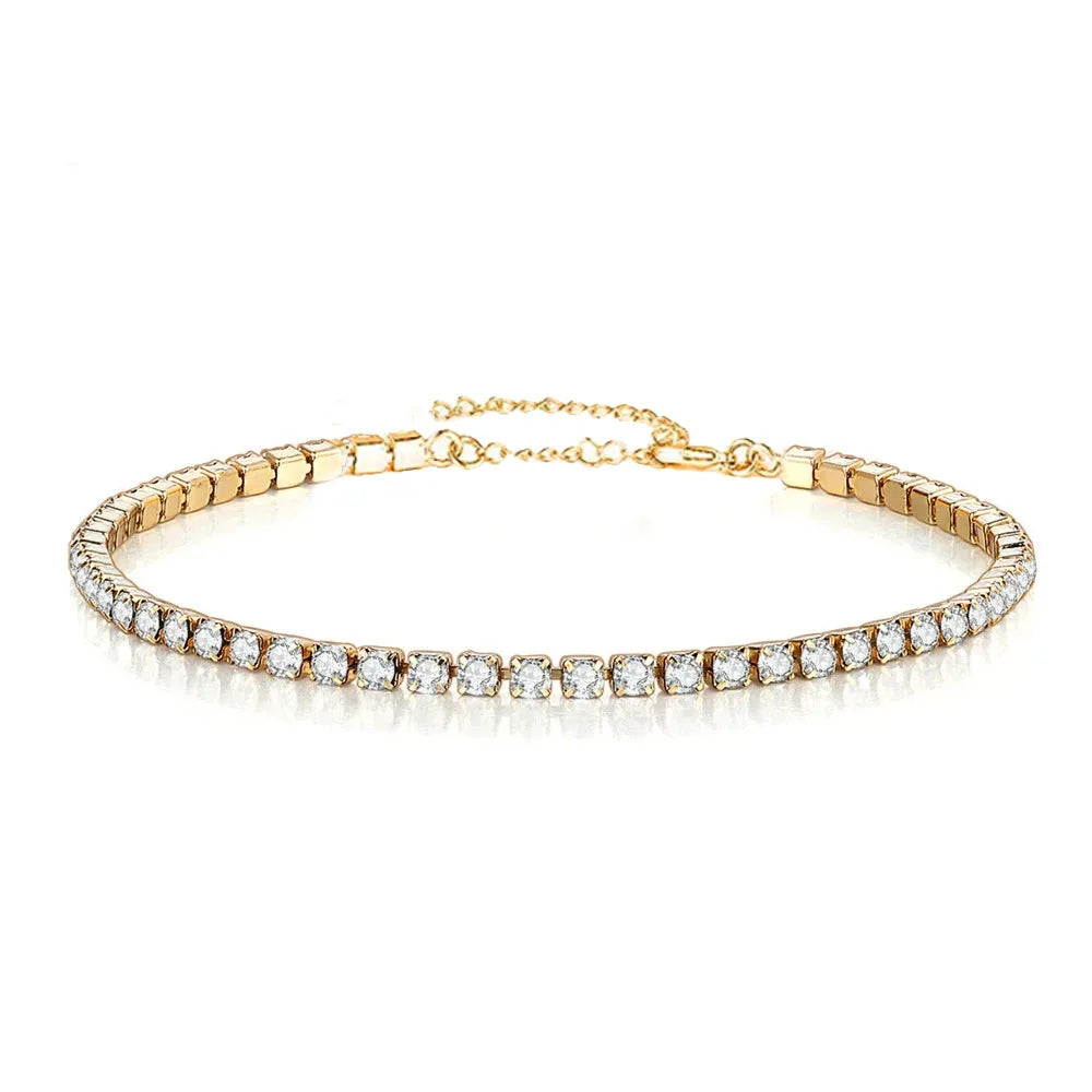 Tennis Bracelets Female Gold Silver Color Stainless Steel Cubic Zirconia Chain