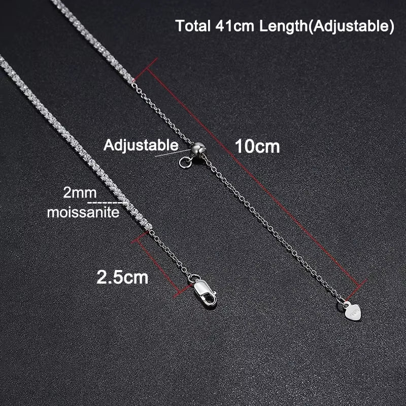 Women S925 Silver Plated 18K Gold Sparking Rhinestone Choker Chain Wedding Jewelry Adjustable