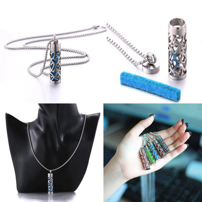 Aromatherapy Jewelry Necklaces Essential Oil Diffuser Necklace Stainless Steel Open Locket Aroma Scent Perfume Necklace