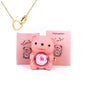 Eternal Rose Teddy Bear Rose Shaped Necklace Jewellery Gift Box Romantic Acrylic Flower Ring Locket