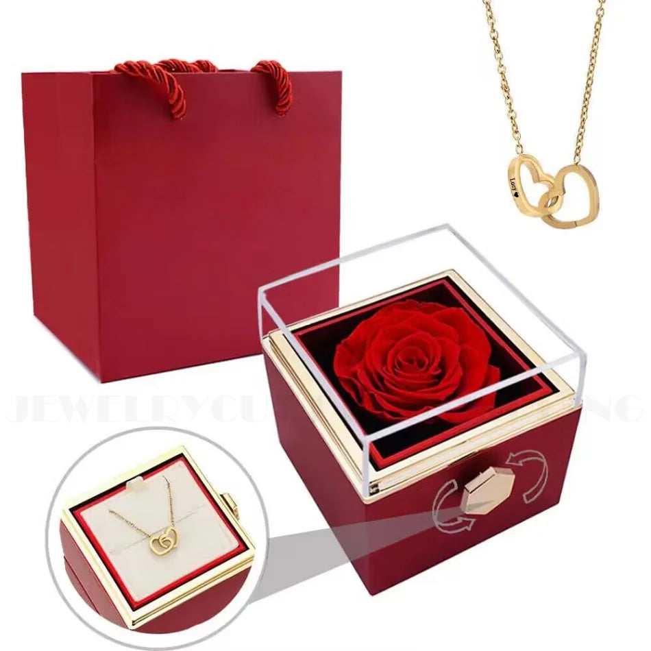 Women Valentines Birthday Jewelry Real Rose