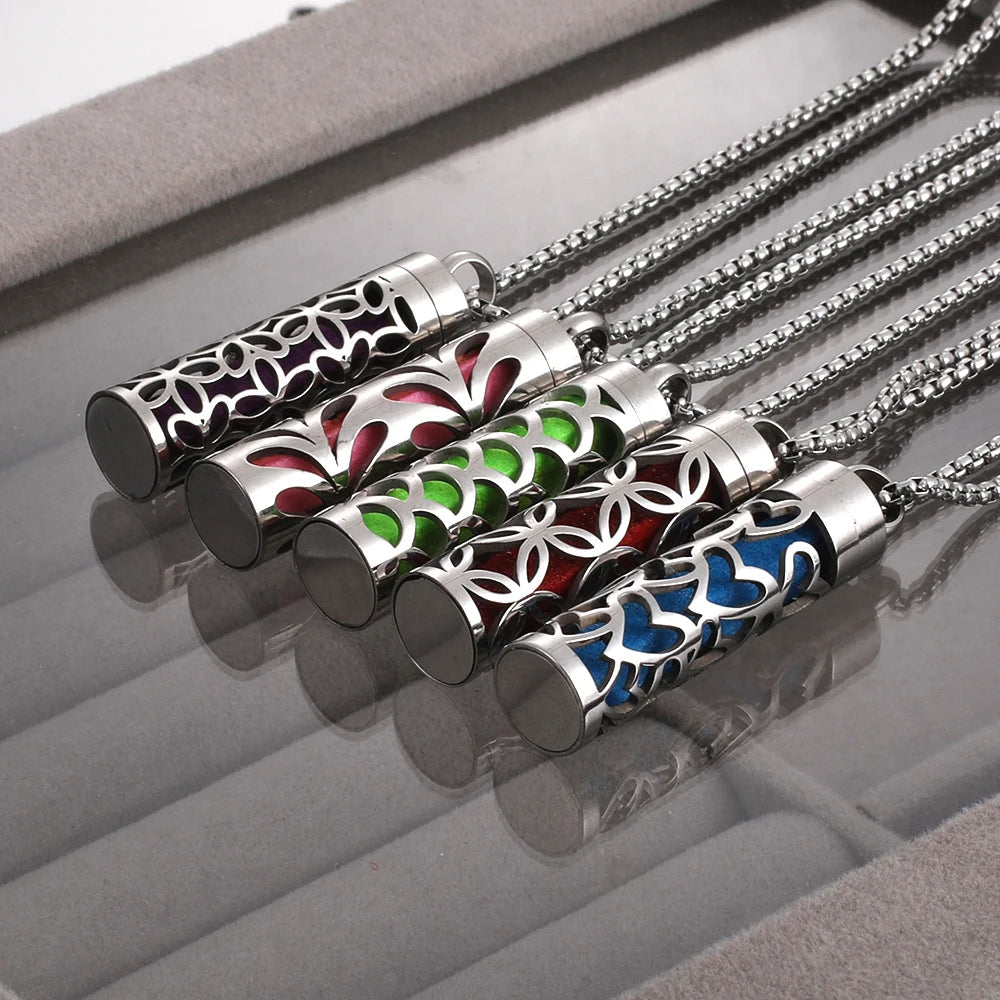 Aromatherapy Jewelry Necklaces Essential Oil Diffuser Necklace Stainless Steel Open Locket Aroma Scent Perfume Necklace