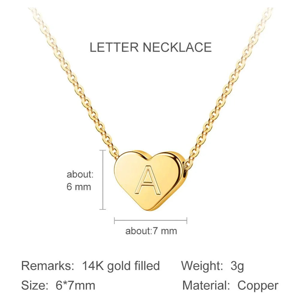 Girls - 14K Gold Filled Heart Initial Necklace