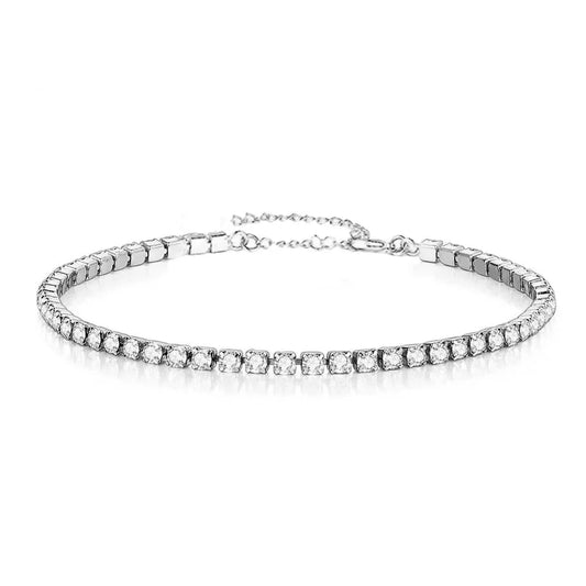 Tennis Bracelets Female Gold Silver Color Stainless Steel Cubic Zirconia Chain