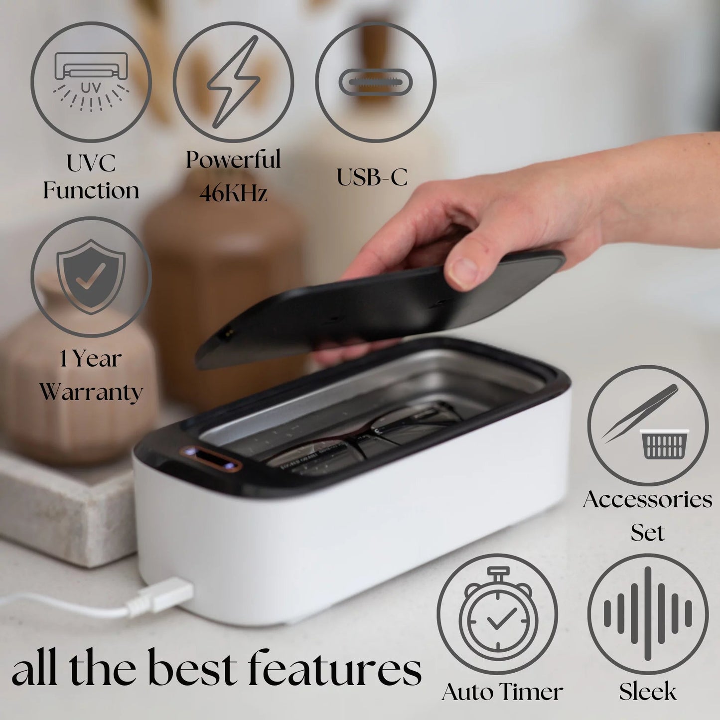 ultrasonic-jewelry-cleaner-uvc-professional-sterilizer-machine-550ml-46khz-power-portable-ultra-sonic-cleaner-for-cleaning-glasses-watches-coins-makeup-dentures-earring-watch-1-year-warranty