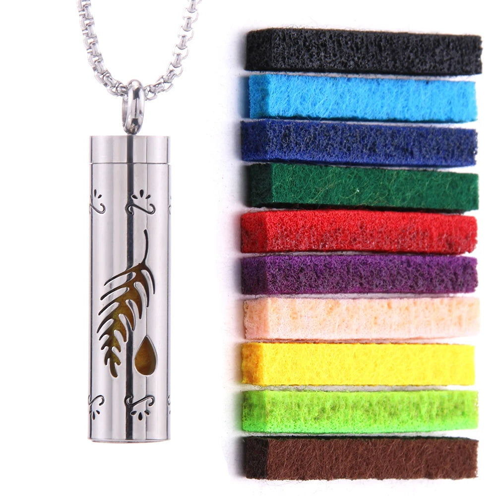 Aromatherapy Jewelry Necklaces Essential Oil Diffuser Necklace Stainless Steel Open Locket Aroma Scent Perfume Necklace