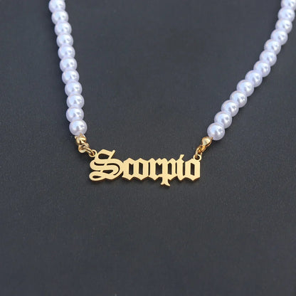 12 Zodiac Pearl Necklace