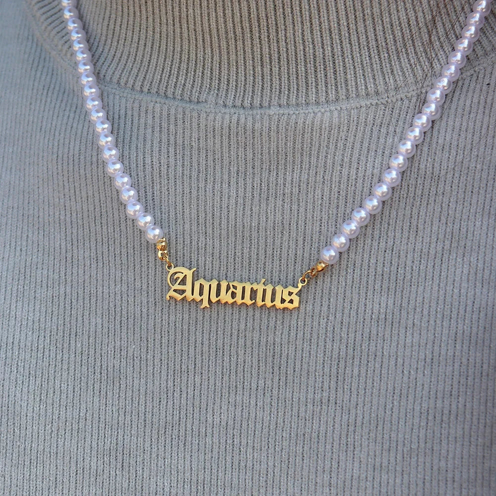 12 Zodiac Pearl Necklace
