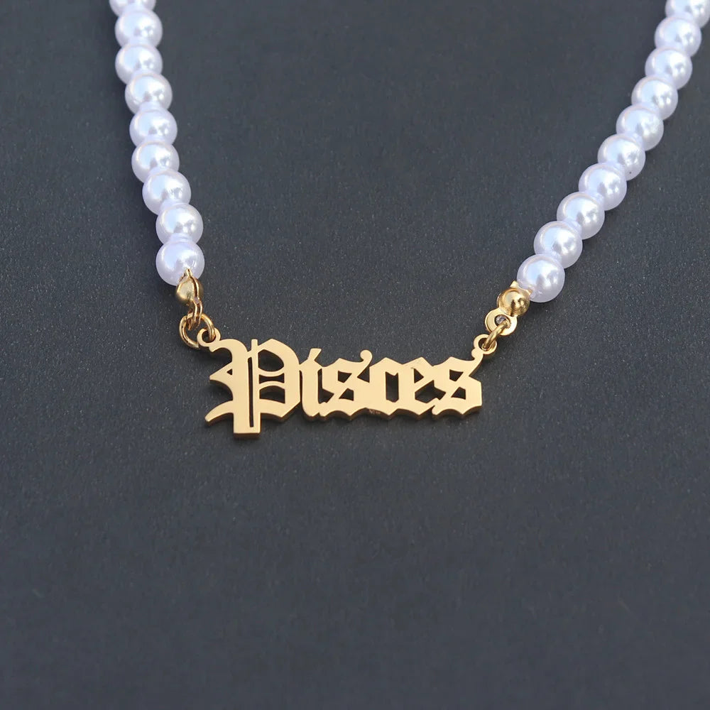 12 Zodiac Pearl Necklace