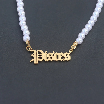 12 Zodiac Pearl Necklace