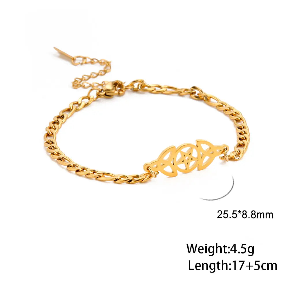 Women Gold Color Stainless Steel Couple Bracelets Jewelry Gift Birthdays Birthday