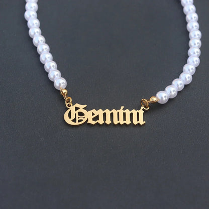 12 Zodiac Pearl Necklace