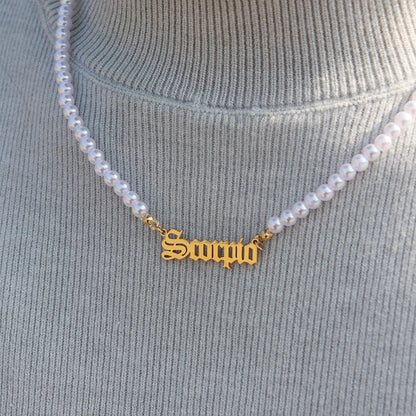 12 Zodiac Pearl Necklace