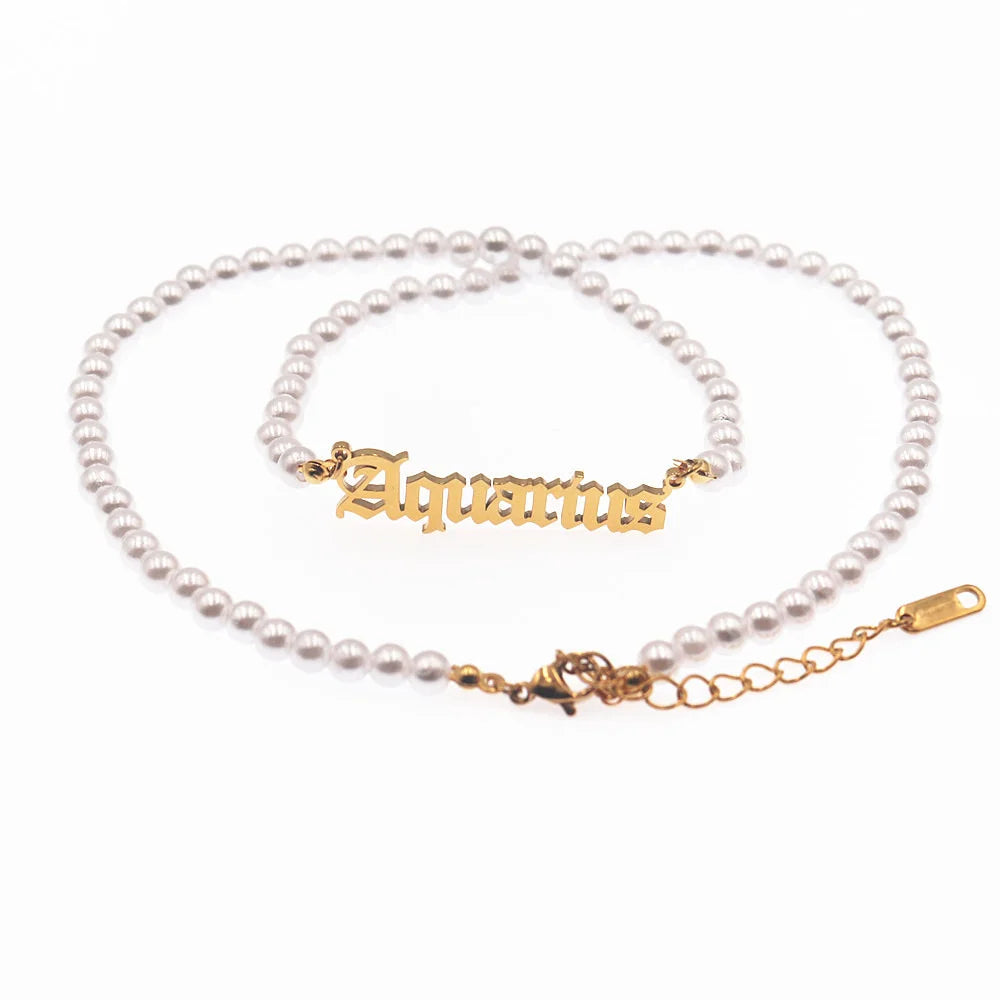 12 Zodiac Pearl Necklace