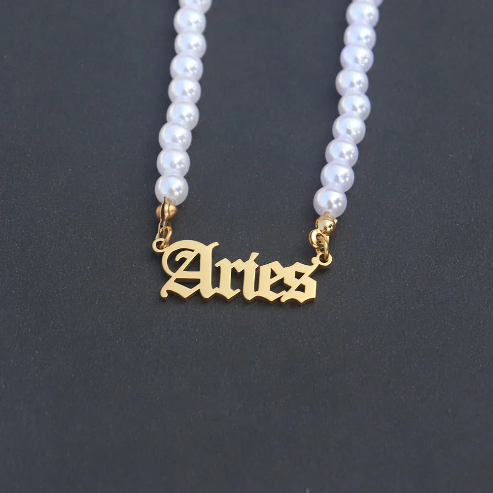 12 Zodiac Pearl Necklace