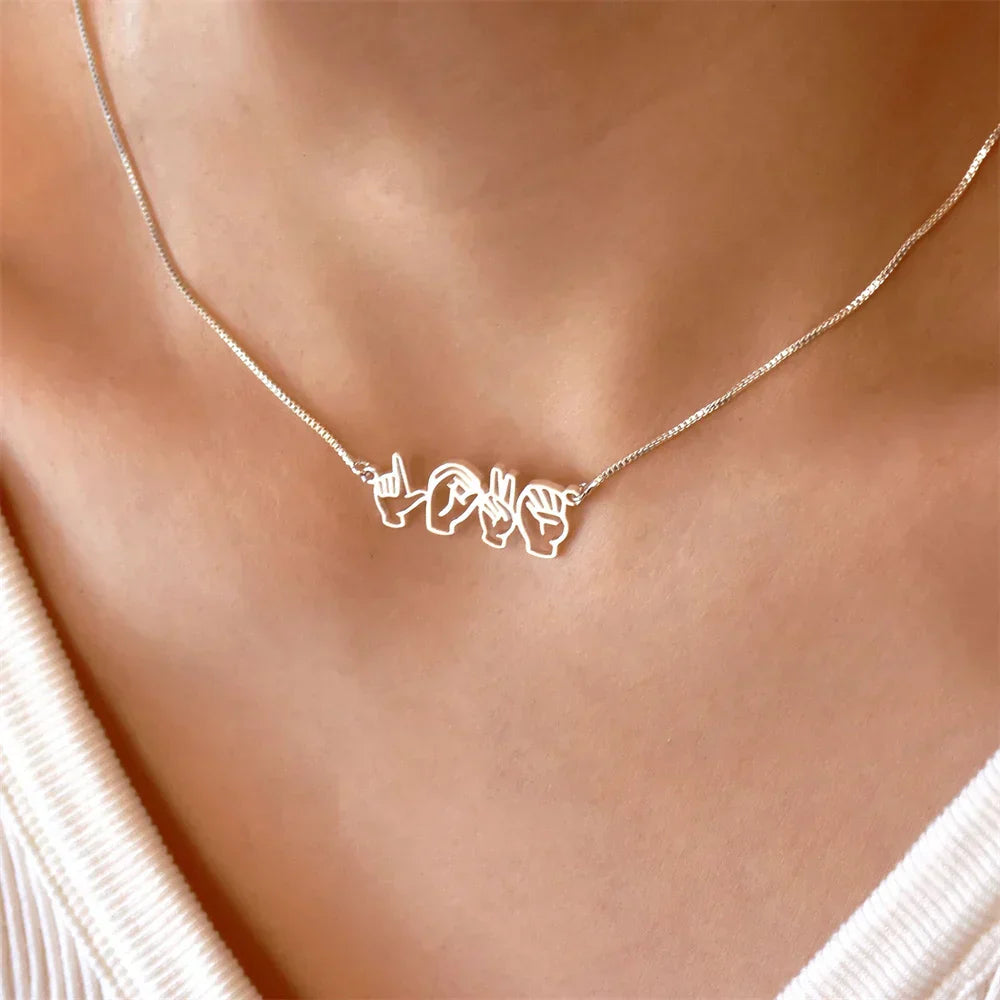 Custom Sign Language necklace