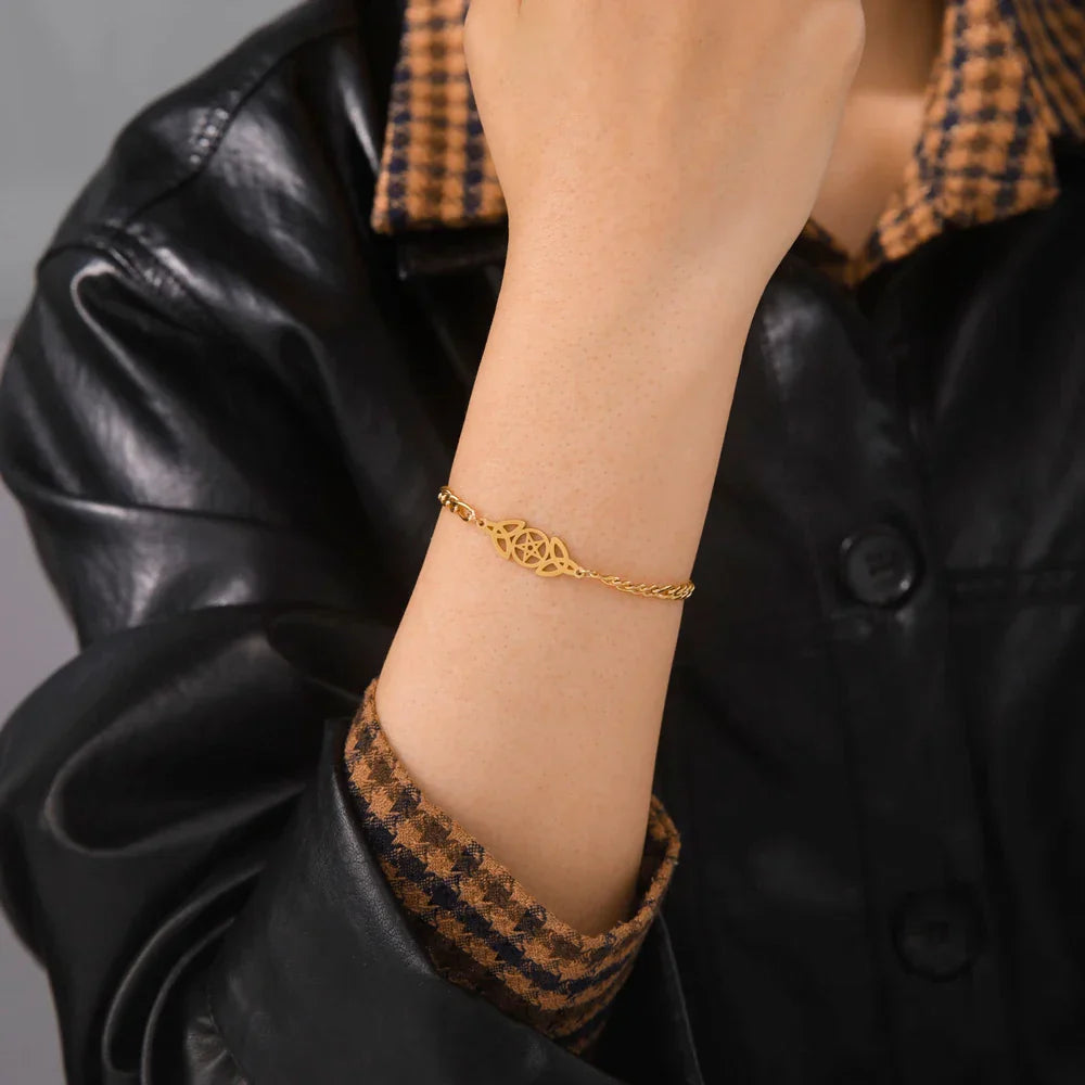 Women Gold Color Stainless Steel Couple Bracelets Jewelry Gift Birthdays Birthday