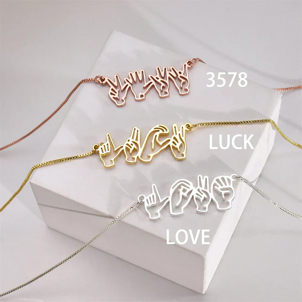 Custom Sign Language necklace