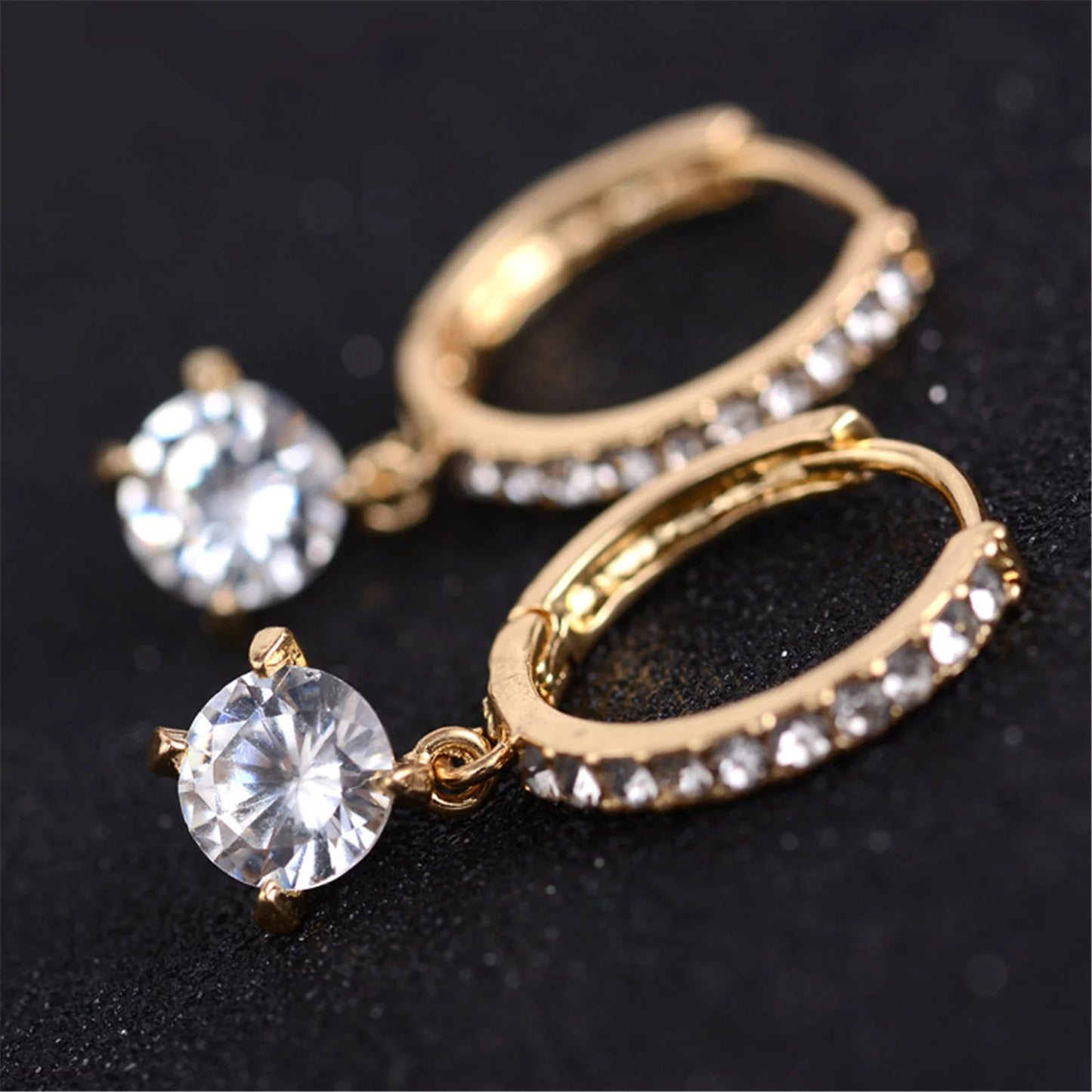 Day Gift Luxury Full Diamond Earrings Korean Style Jewelry Valentine'