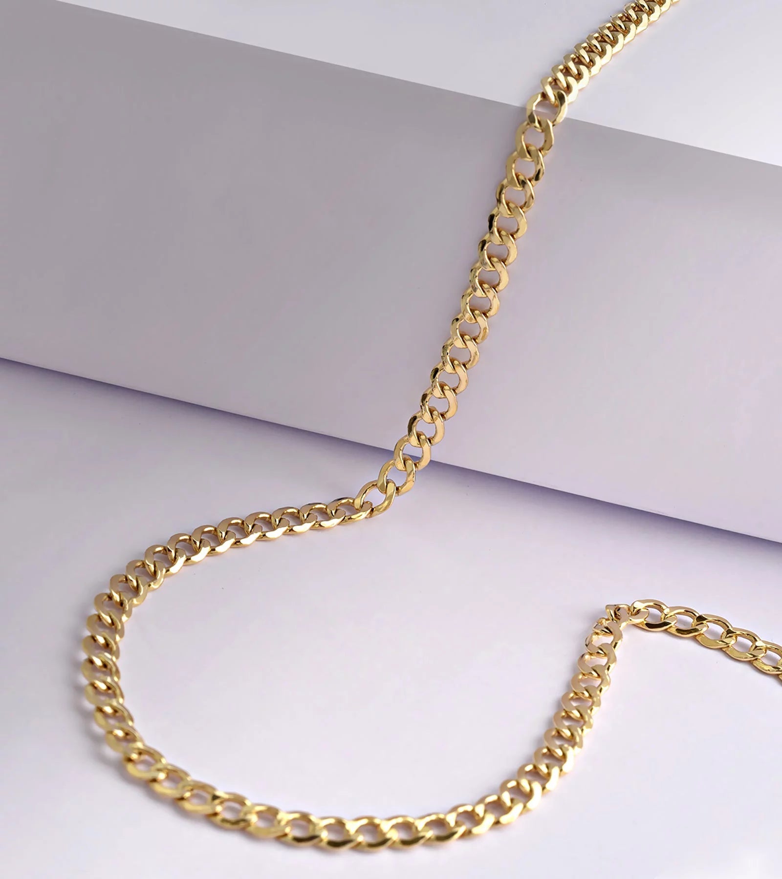 Gold Chain Necklace Collection - 14K Solid Yellow Gold Filled Miami Cuban Curb Link Chain Necklaces