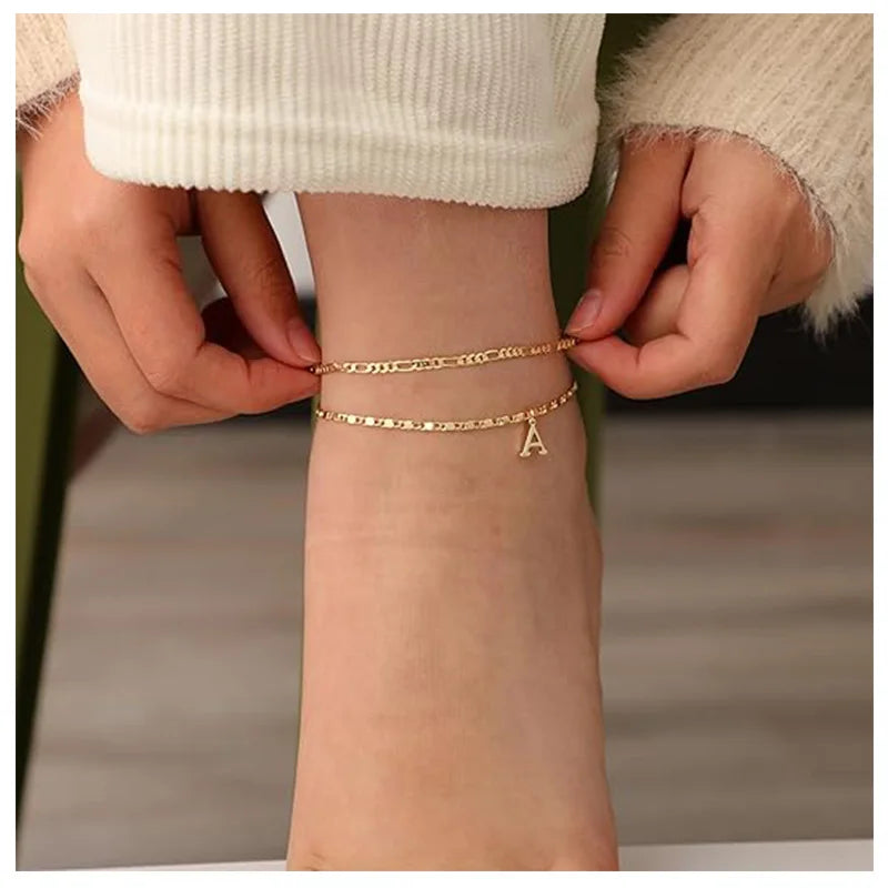 Leg Layering Thin Figaro Letter Anklets Summer Jewelry Gifts