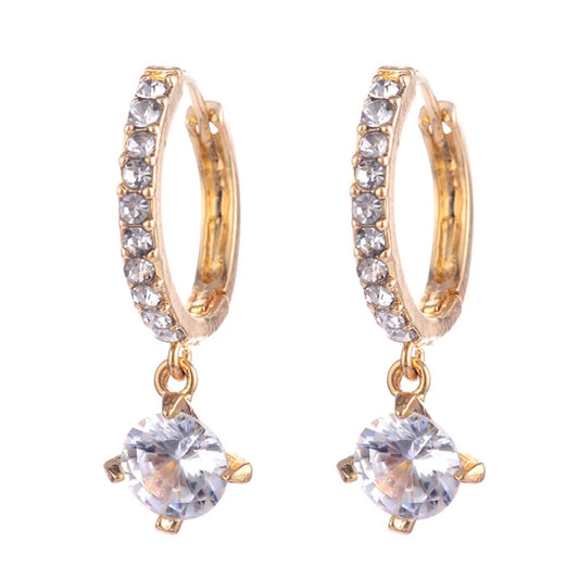 Day Gift Luxury Full Diamond Earrings Korean Style Jewelry Valentine'