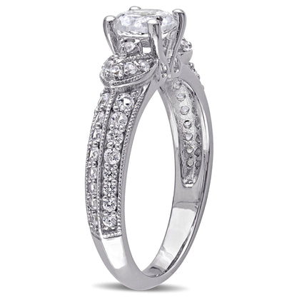 Created Sapphire Sterling Silver Engagement Ring