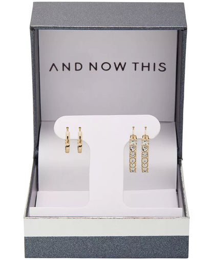 Women's Crystal Hoop Earrings Set – 4 Pieces of Elegant Jewelry