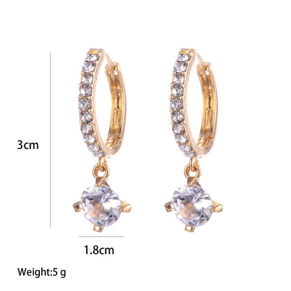 Day Gift Luxury Full Diamond Earrings Korean Style Jewelry Valentine'