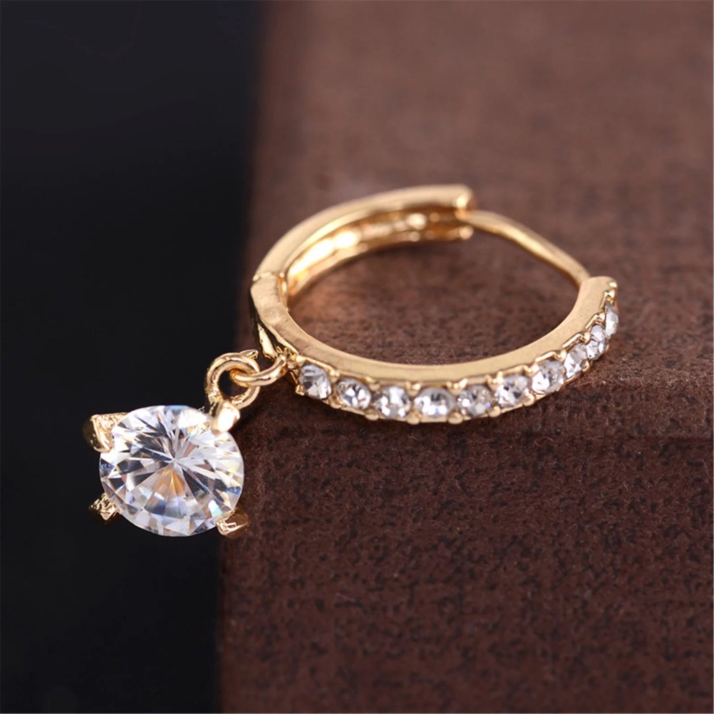 Day Gift Luxury Full Diamond Earrings Korean Style Jewelry Valentine'