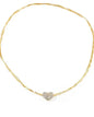 Temperament Exquisite Rhinestone Broken Heart Necklace Multilayer Chains Choker